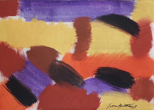 Peinture huile abstraite - l'huile,