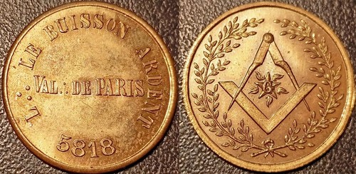 Franc maçonnerie jeton - franc-maçonnerie,