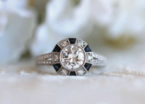 Bague fiançailles sertie - bague, de