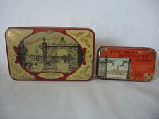 Boites anciennes en tôle bergamotes de Nancy