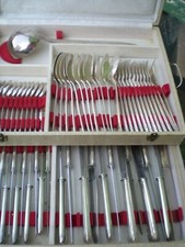 TRES BELLE MENAGERE ARGENTERIE 62 PIECES COUTEAUX COUVERTS  COFFRET POINCONS 