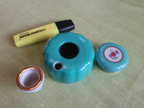 Encrier bleu porcelaine - , de