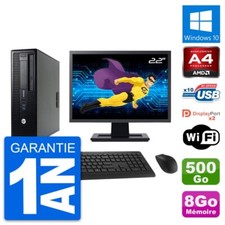 PC HP 705 G1 SFF Ecran 22" AMD PRO-7300B RAM 8Go Disque 500Go Windows 10 Wifi