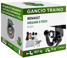 Attelage Démontable Horizontale pour Renault MEGANE E-TECH Electric 22+ 7p