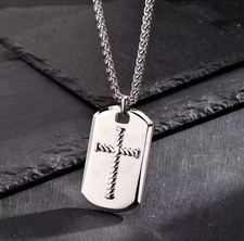 Collier Homme Croix Plaque