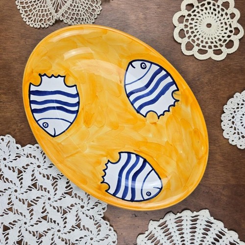 Plat ovale décor - 🐟,