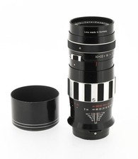 Schneider-Kreuznach Tele-Xenar 5.5/200 Zebra – Monture Praktina + Pare-soleil