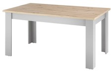 Table À Manger Chambord 160x90x76cm Gris Clair Chêne Artisan