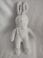 Doudou peluche lapin rayé