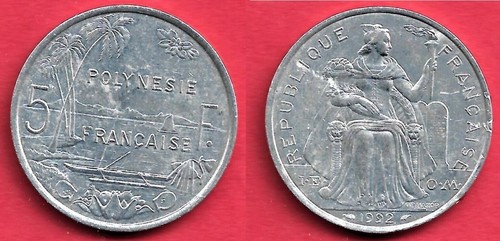 Polynesie francaise 5 francs - polynesie,