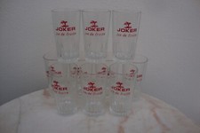 10 anciens verres JOKER jus de fruits , vintage années 70