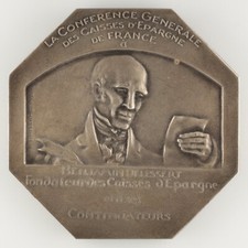 Médaille Benjamin Delessert -Fondateur des Caisses d'Épargne - par René Grégoire