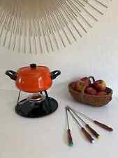 23 ⚜️ Ancien Service à Fondue Bourguignonne Couleur Orange Vintage