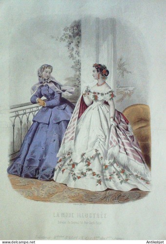 Gravure mode illustree 1865 - 1865, #