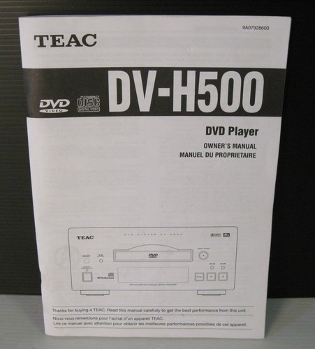 Teac 4500 manuel - teac, dv-4500