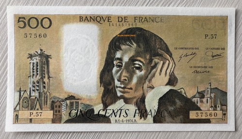 Billet 500 francs - 500, pascal