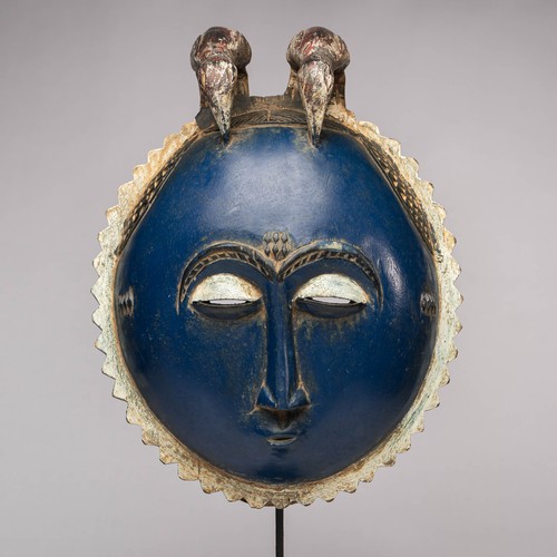 0966 masque baoule avec - masque, socle