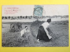 cpa 1900 Phot. BERGERET & Cie NANCY Galant Badinage Bottes de Foins