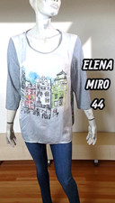 Elena Miro Taille 44  haut top tee shirt manches 3/4 gris vert rose