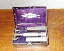 Rasoir GILLETTE USA made, coffret métal, razor safety US WW1 metal case TBE