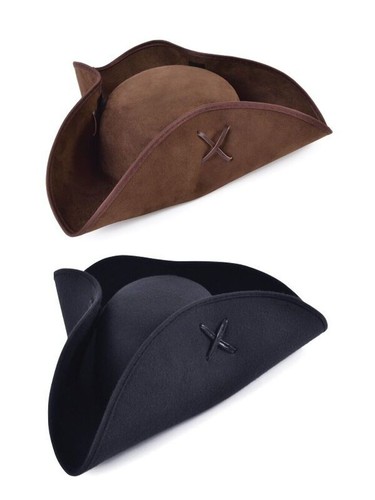 Marron tricorne chapeau pirate - marron,