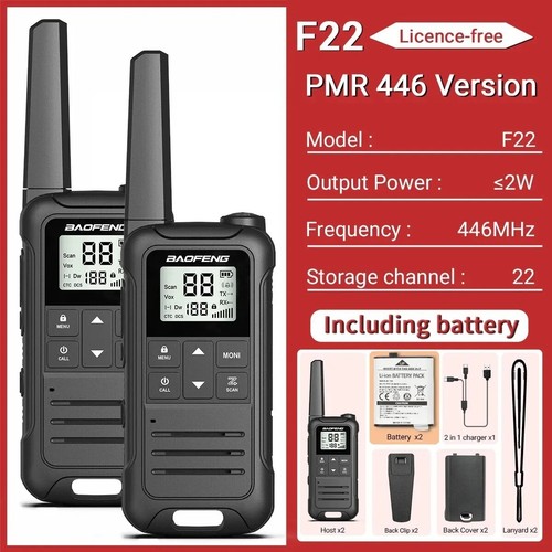 Mini talkie walkie - 2, noir