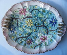 Plat barbotine Hubert BEQUET QUAREGNON 35x28 cm