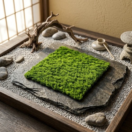 Faux tapis mousse verte