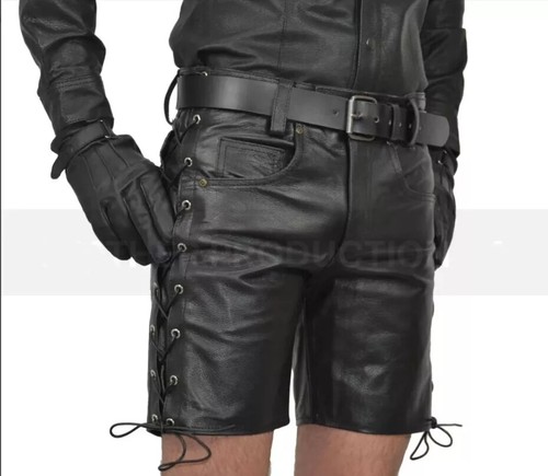 Short cuir lacets - en, à