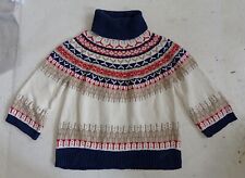 Lands' End gros pull chaud col roulé coton laine alpaga 14-16 XL XXL