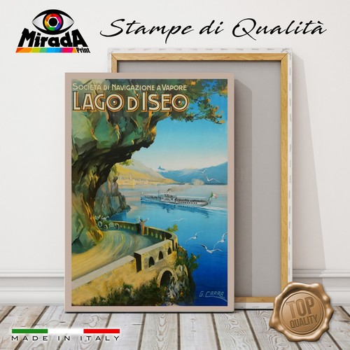 Peinture vintage lac iseo - lac, d'iseo