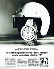 PUBLICITE ADVERTISING 016  1971  TISSOT  montre Fiberglass Sidéral