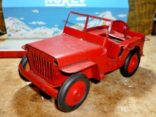 ANCIEN JOUET TRES RARE JEEP WILLYS POMPIER JRD FAIVRE RCP TOLE CLE 1/18 ARNOLD