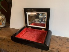 Jolie Boîte À Bijoux Japonaise 1930 - Intérieur Velours Rouge Miroir - Vintage