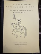 La Gloire 1689 - 1763 Ratio Ultima Regum - Agema Publications - Wargames Règles