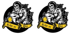 2 STICKERS RIDE OR DIE BIKER