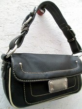 -MNG MANGO petit sac à main   cuir noir TBEG  authentique bag