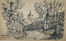 LUZANCY Ruelle Eglise DESSIN