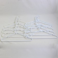 Lot De 10 Blanc Tubulaire Vêtements Cintre avec Crochets