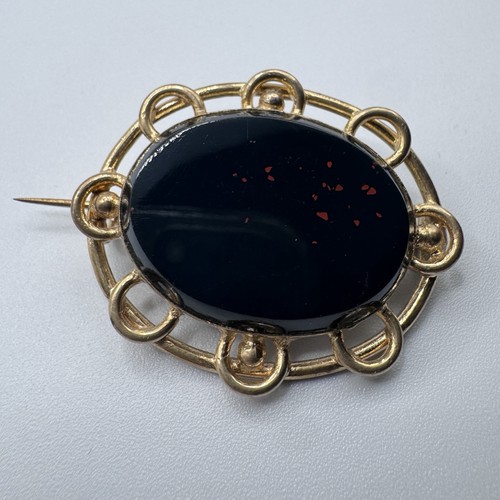 Broche ancienne jaspe - broche, en