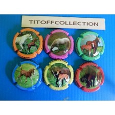 série de 6 capsules de champagne lapie -longe ( chevaux)