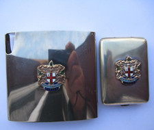 ANCIEN BOITE ECRIN ETUI à CIGARETTE + BOITE ALLUMETTES LONDON CASE BOX n° 1