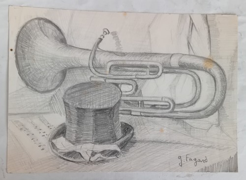Vieux dessin crayon - au, de