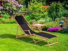 Chaise longue de jardin noire