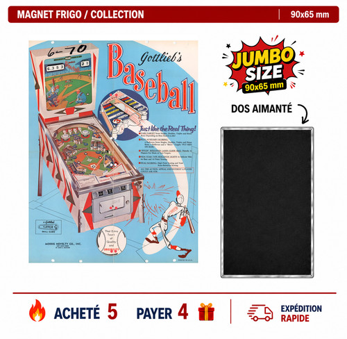 Magnet frigo baseball 90x65 - magnet,