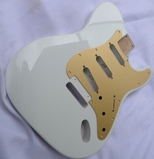 Tele Strat Hybird Guitar Body With Pickguard 3 pcs Alder SSS White ≦  2.0Kg