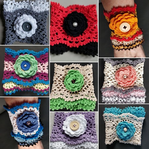 Bracelet manchette crochet - au,