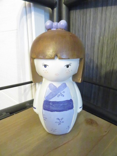 Poupée kokeshi blanc - poupée,