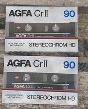 LOT DE 2 K7 AUDIO AGFA CR  II  90 SUPERCHROM HD  NEUF DE STOCK