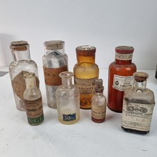  BOUTEILLES PHARMACIE, VERRE, APOTHICAIRES, Ancien, Flacon, Cabinet Curiosité. 